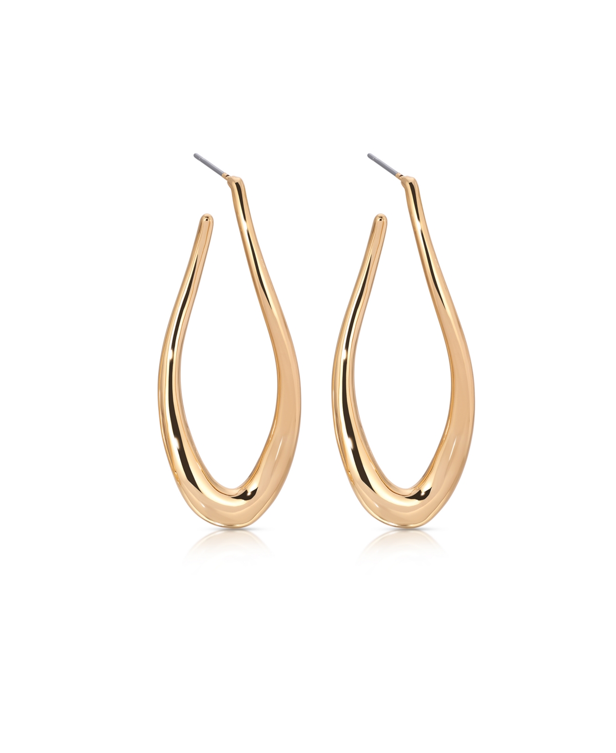 Ettika Oblong 18k Gold Plated Abstract Hoop Earring In Gold