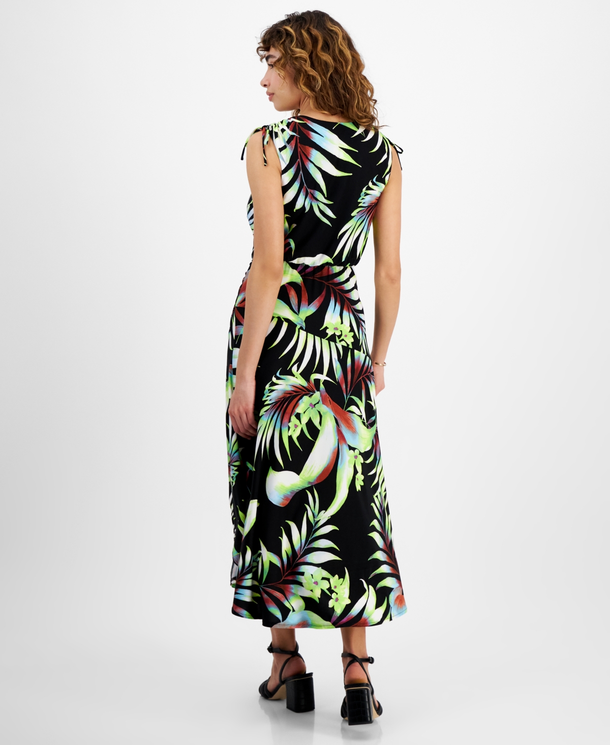 Shop Rachel Rachel Roy Women's Eulalie Shoulder-tie High-low Dress In Lime Tropical