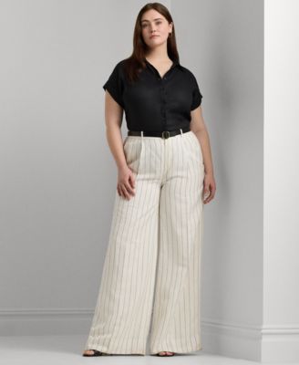 Plus Size Linen Dolman Sleeve Top 