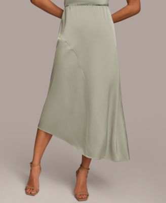 Donna Karan New York - Women's Asymmetric Satin Midi Skirt
