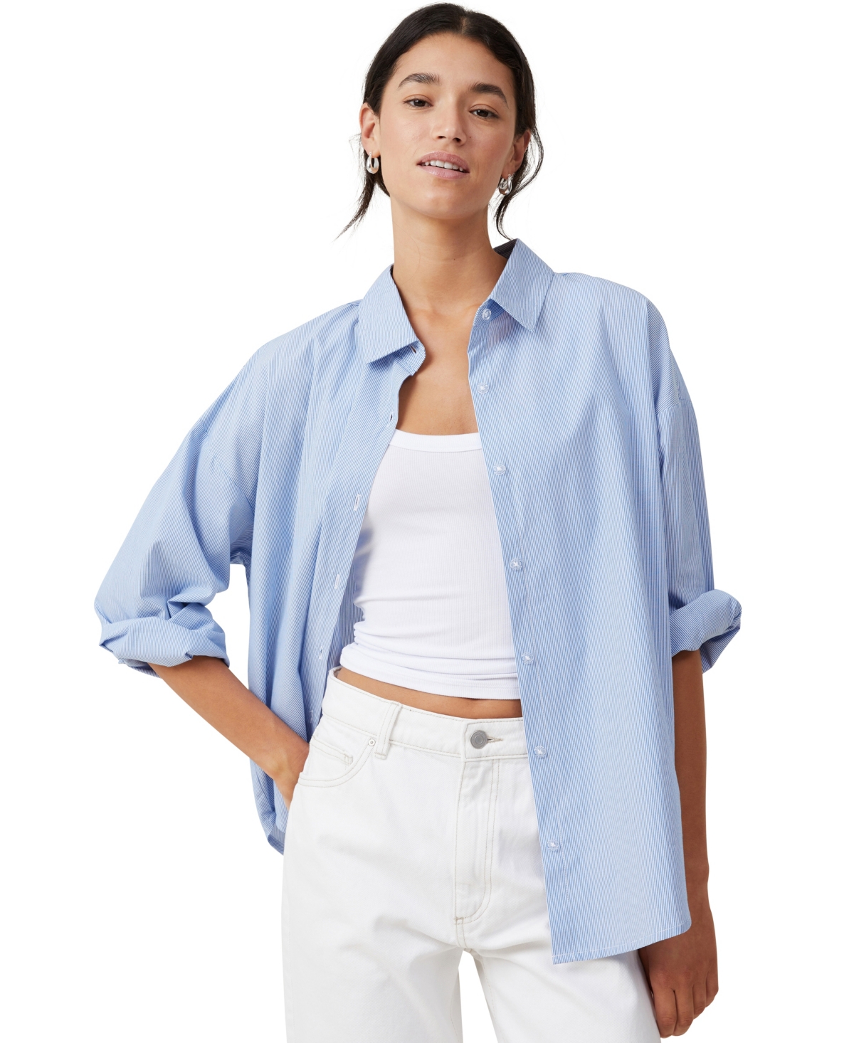 Women's Noah Long Sleeve Shirt - Gigi Blue Stripe