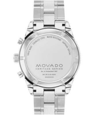 Men's Calendoplan S Swiss Quartz Chrono Stainless Steel Silver-tone Watch 42mm