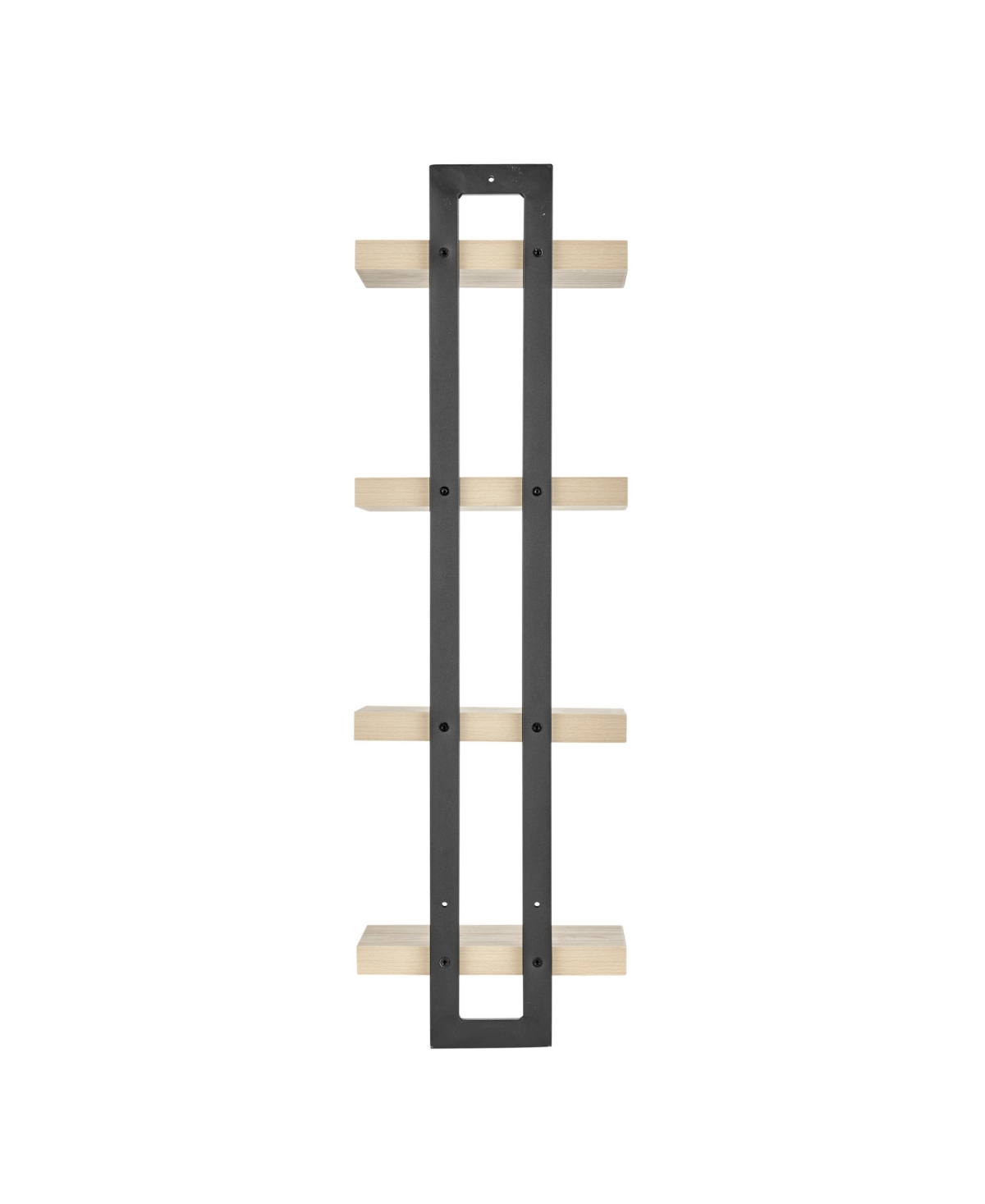 Shop Danya B 4-tier Ladder Bracket Floating Wall Shelves, Black Metal Finish In White Birch