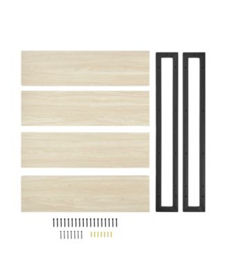 4-Tier Floating Bracket Wall Shelf, Black Metal Finish