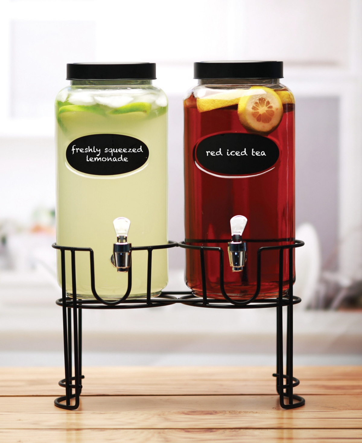 Circleware Dumont Set Of 2 Dispenser With Chalkboard In Clear