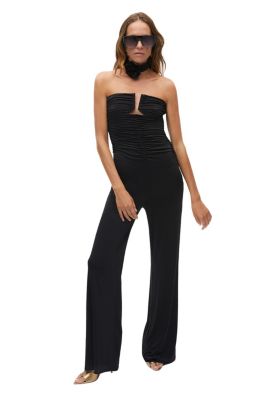 Women's Strapless Draped Jumpsuit
