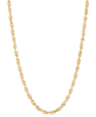 Macy's - Solid Glitter Rope Chain in 14K Yellow Gold, 24"