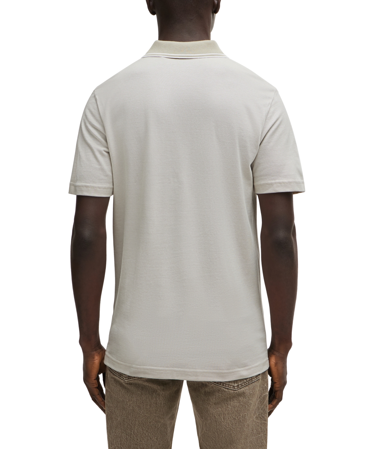 Hugo Boss Boss By  Men's Oxford Pique Logo Polo In White