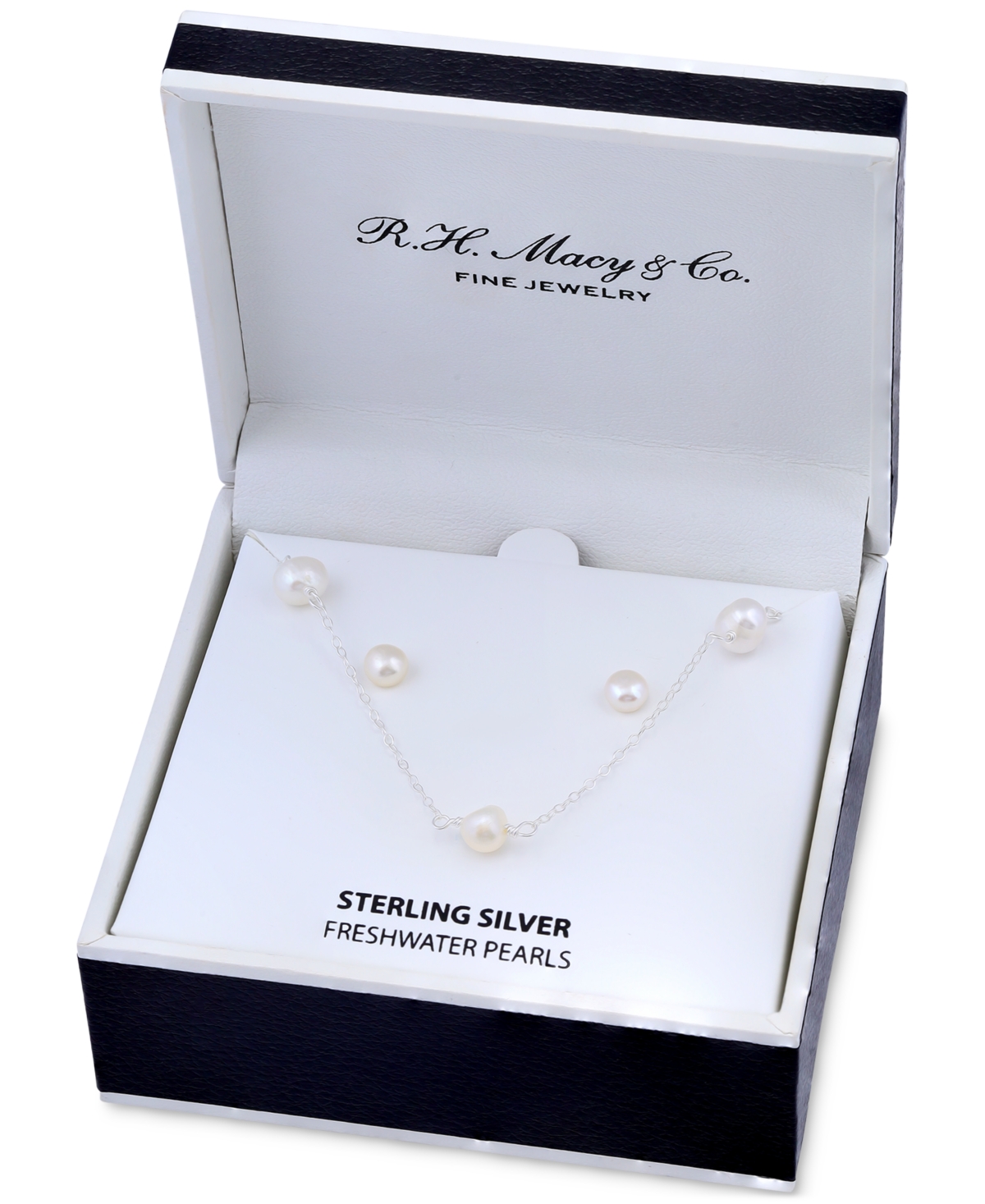 Two-Pc. SetCultured Freshwater Pearl (6mm) Collar Necklace & Stud Earrings in 18k gold-plated sterling silver (Also in Dyed Black & Dyed Pink C