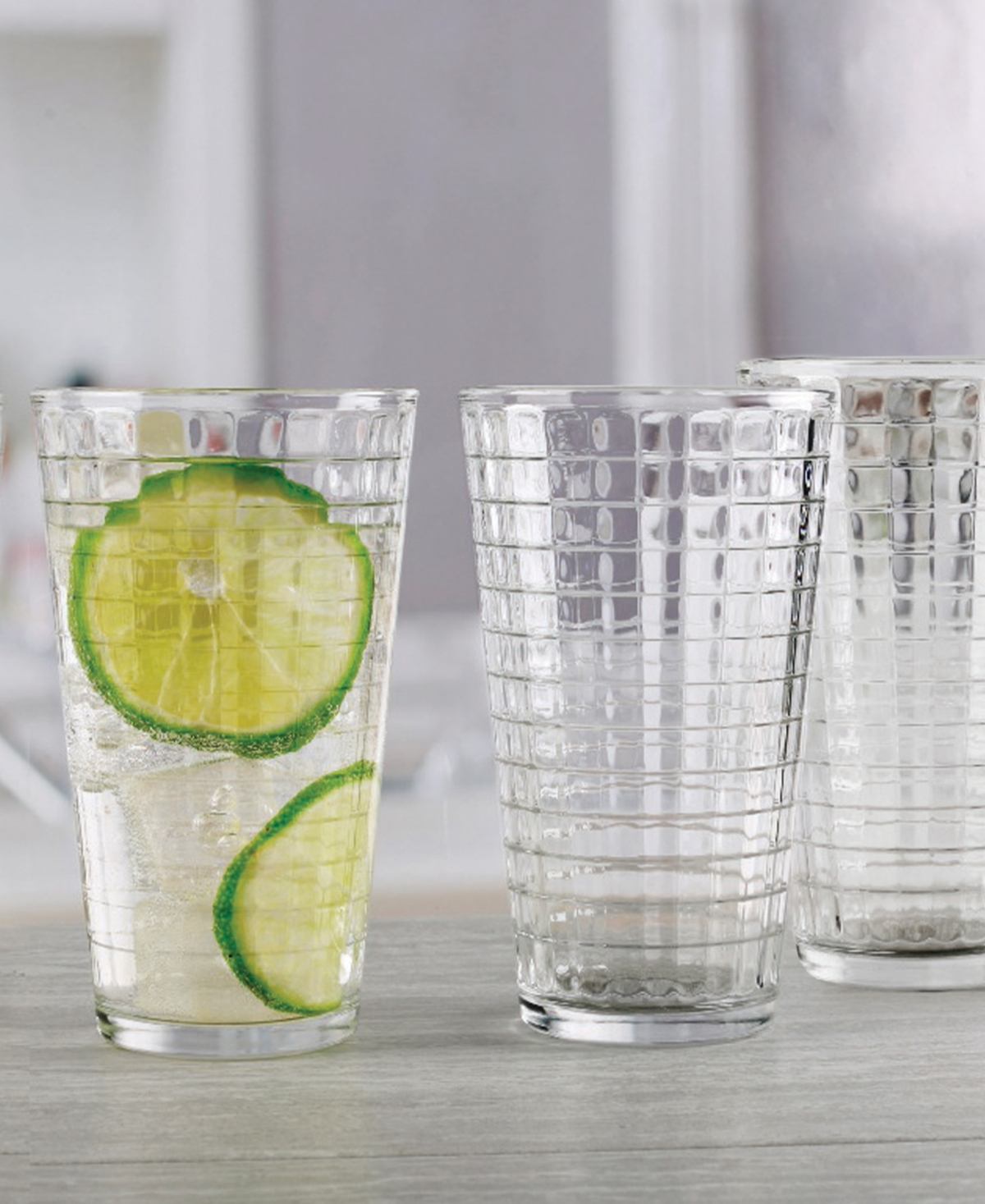 Circleware Matrix Set Of 6- 15.75 oz Cooler In Clear