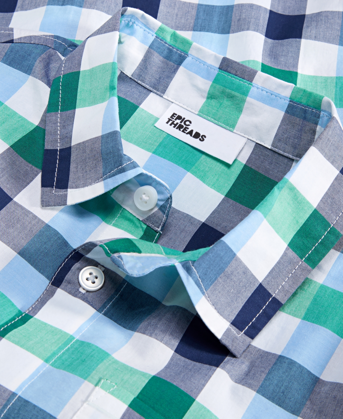Epic Threads Toddler & Little Boys Short-Sleeve Cotton Checkered Shirt, Created for Macy's