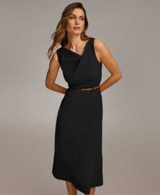 Donna Karan Women's Belted Asymmetric Midi Dress
