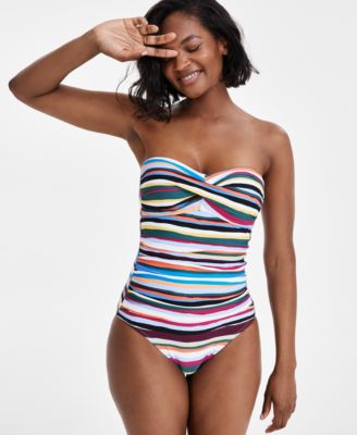 Anne cole twist front bandeau one piece on sale