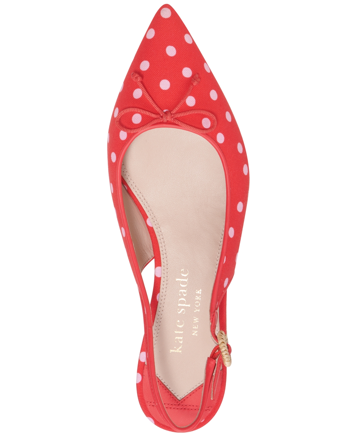 Shop Kate Spade Women's Veronica Slip-on Pointed-toe Slingback Flats In Ponderosa Red,fresh White