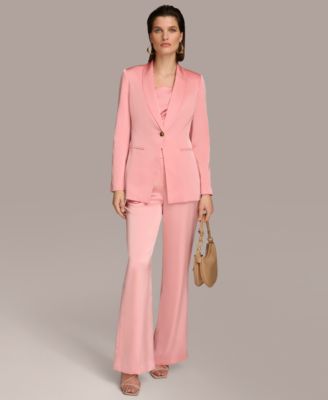 Womens Satin One Button Jacket Pant