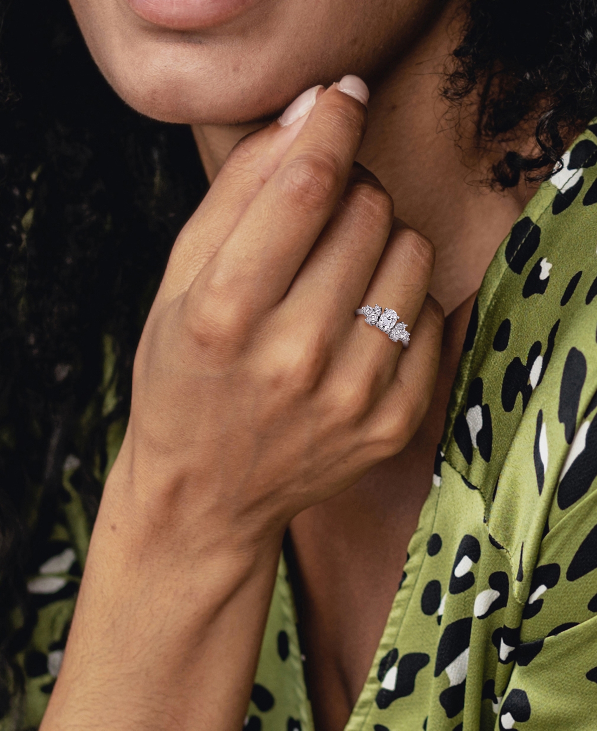 Mixed-Cut Engagement Ring (2 ct. t.w.) in 10k White Gold - Moissanite