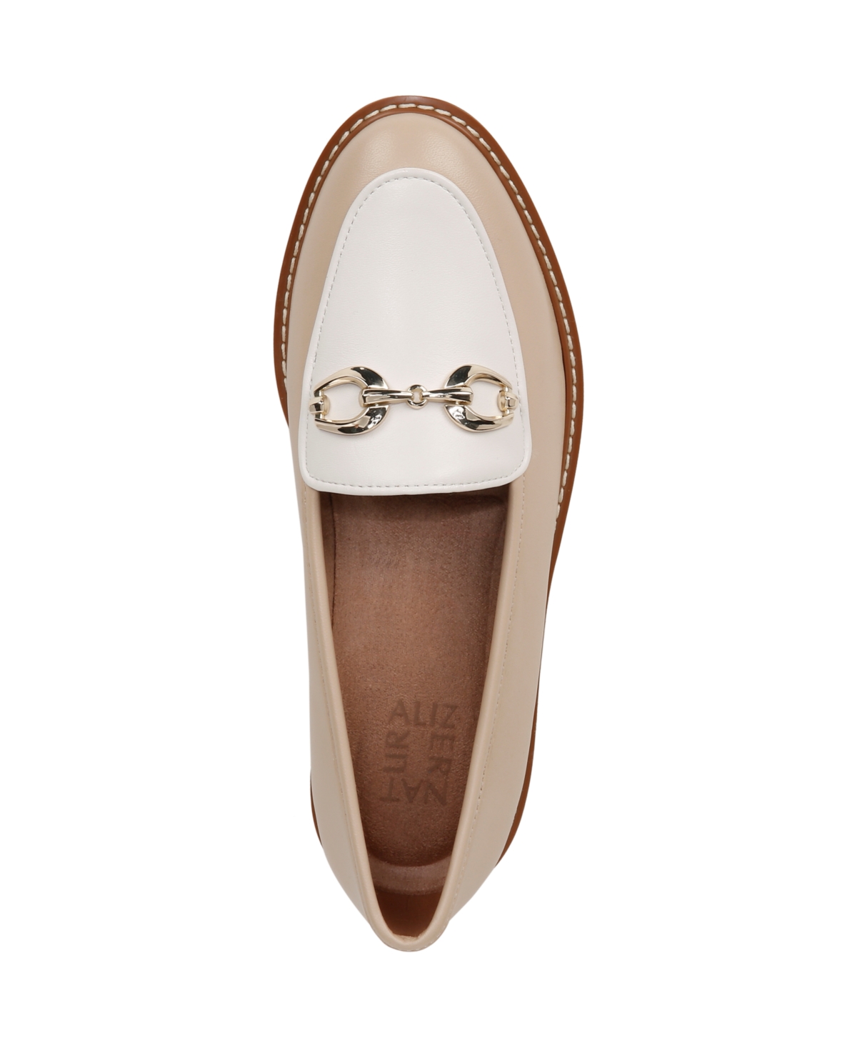 Naturalizer Adiline-Bit Lug Sole Loafers -White Leather