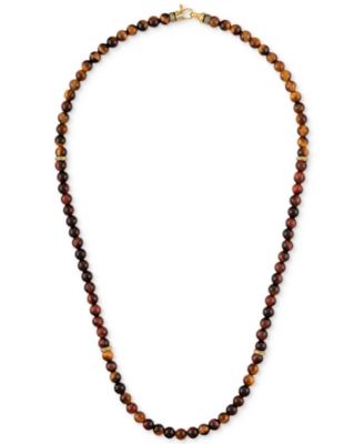 Red Tiger Eye Statement Necklace in 18k Gold-Plated Sterling Silver, Created by Macy's