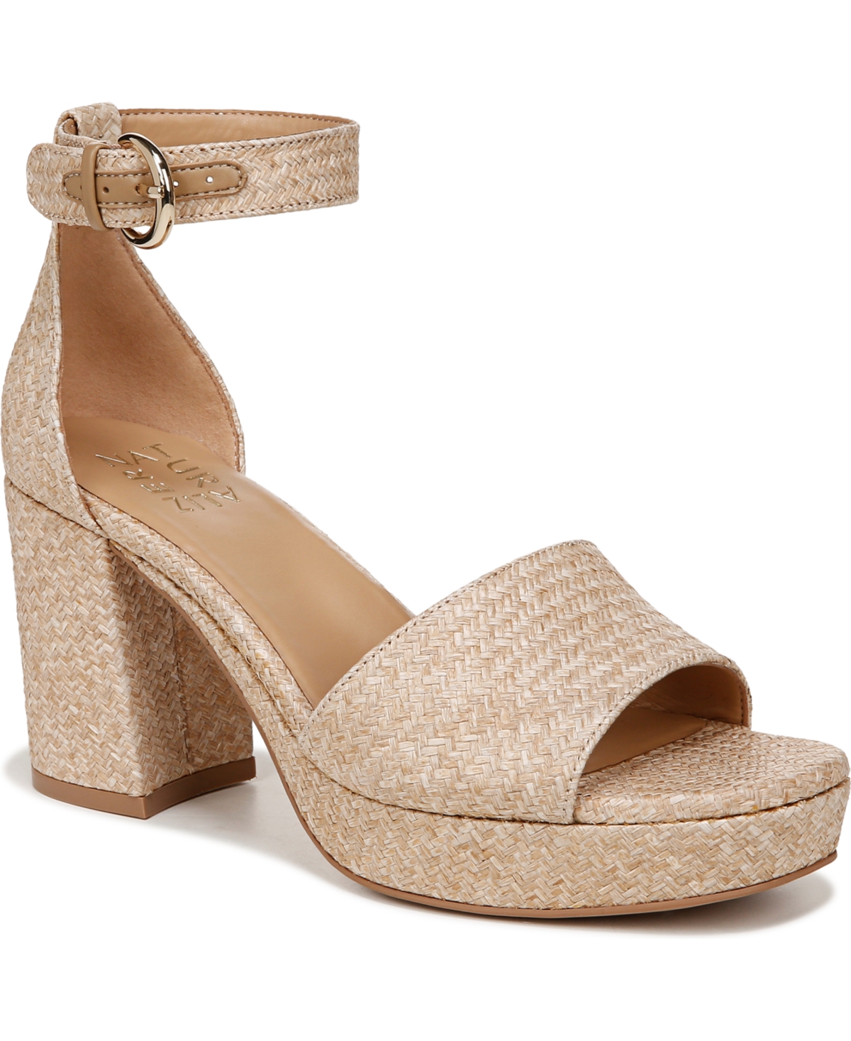 Shop Naturalizer Pearlyn Platform Dress Sandals In Wheat Woven Fabric