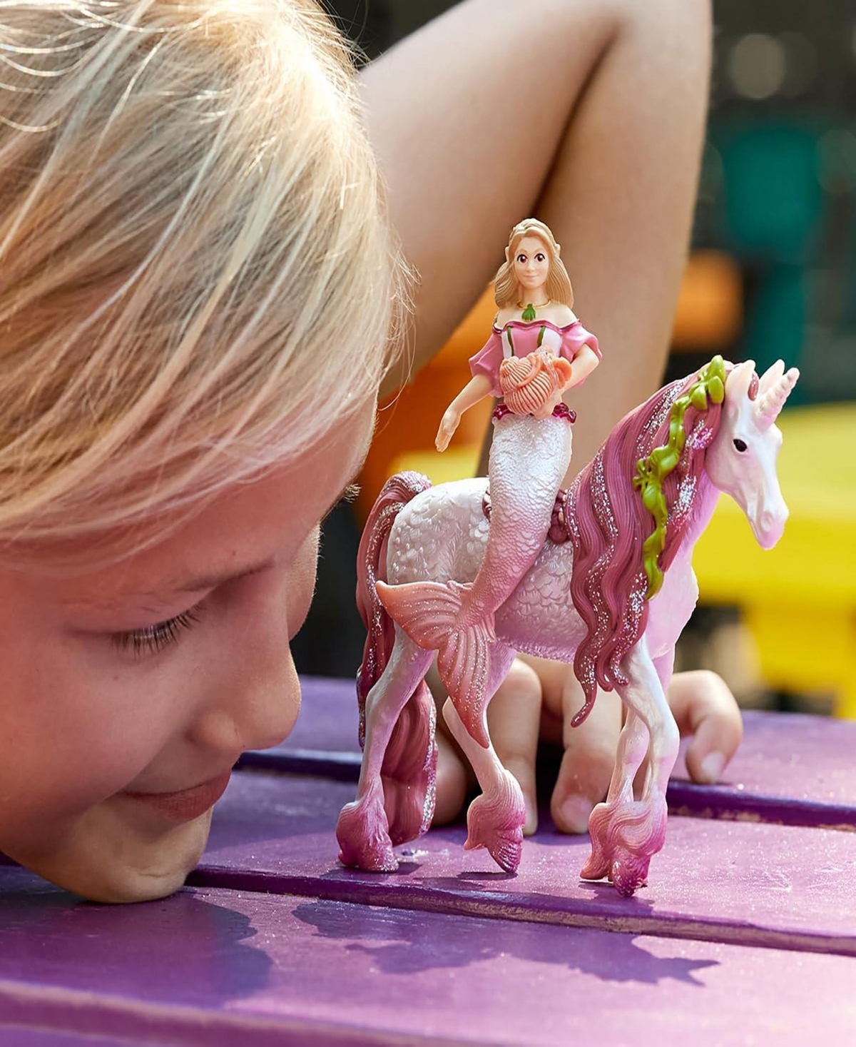 Schleich Bayala Mermaid Feya Riding Underwater Unicorn Playset In Multi