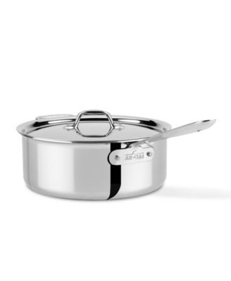 All-Clad - Stainless Steel Covered Deep Saute Pan, 6 Qt.
