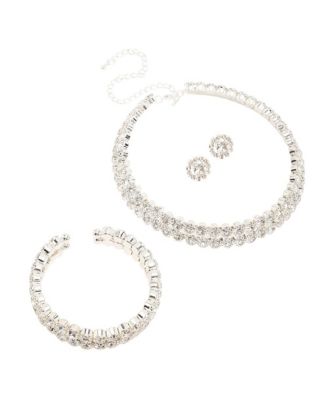 Women's Embellished Strand Necklace, Earrings And Bracelet ()