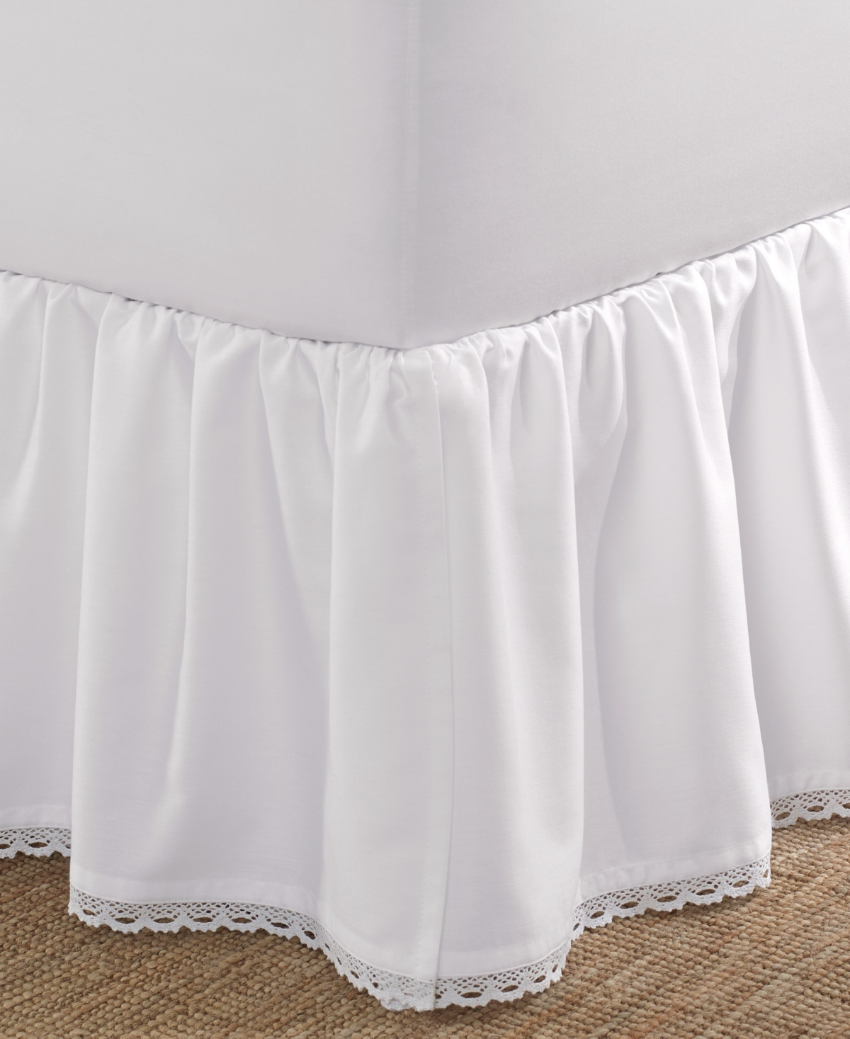 Laura Ashley Crochet Ruffled Cotton Bedskirt