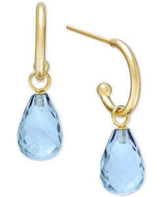 Peridot Hoop Earrings in 14k Gold
