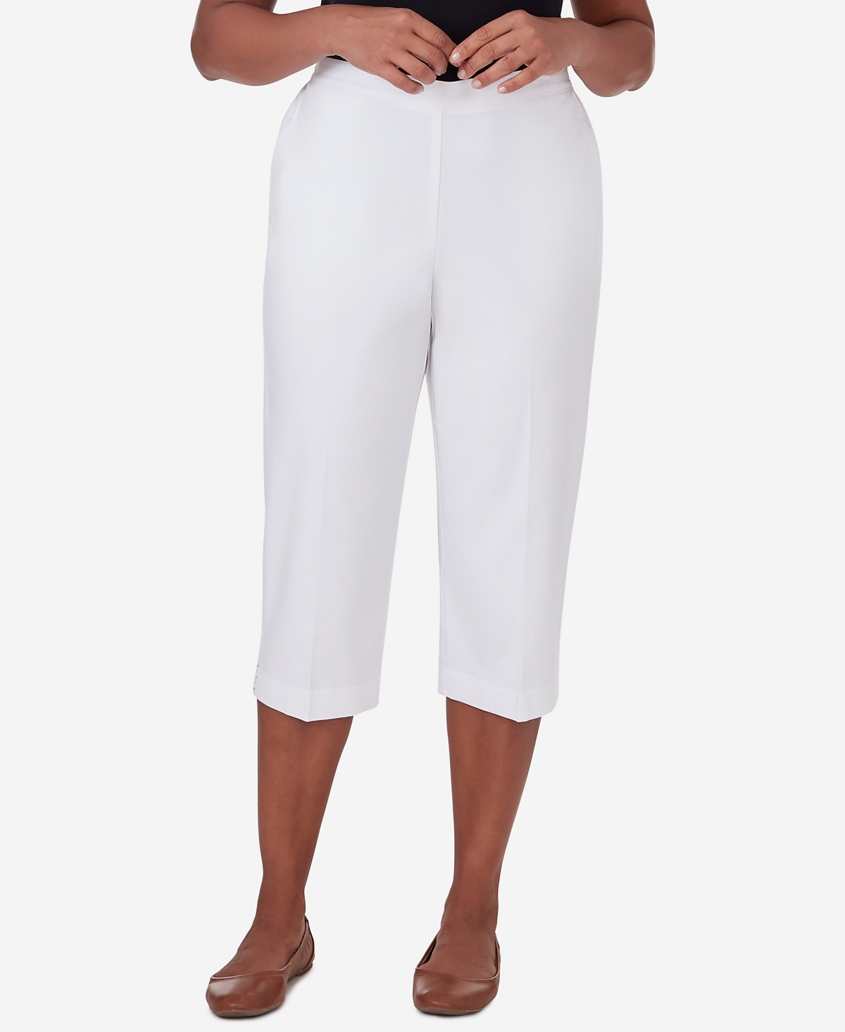 Shop Alfred Dunner Petite All American Twill Capri Pants In White