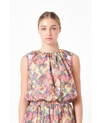 Women's Sleeveless Blouson Top