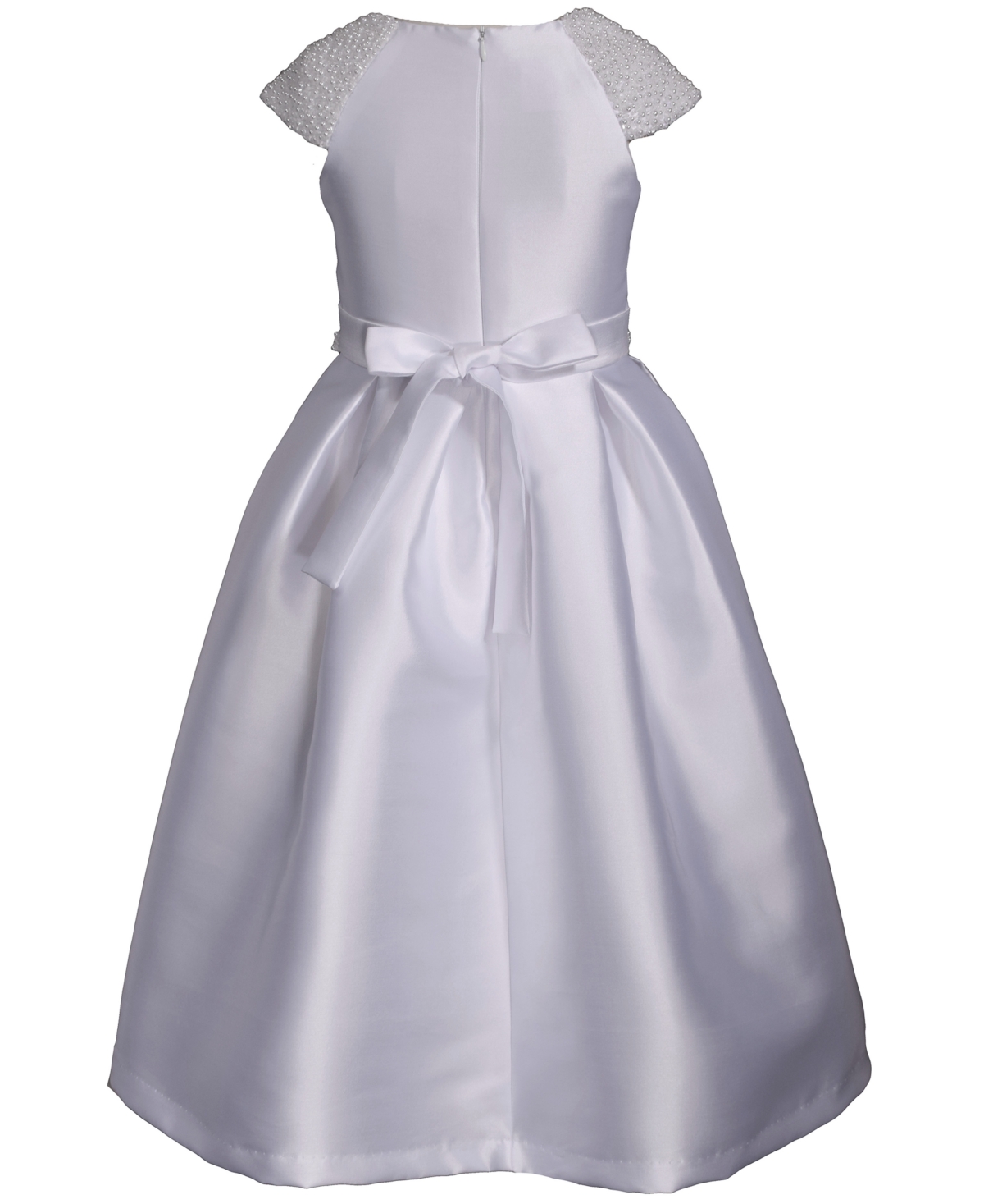 Shop Bonnie Jean Big Girls Short Sleeve Beaded Communion Dress In Wht