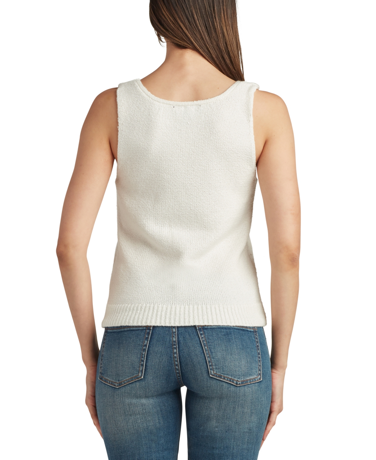 Shop Bcx Juniors' V-neck Sweater Tank In White