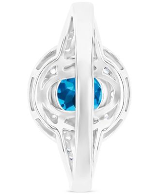 Amethyst (1-1/5 ct. t.w.) & Lab-Grown White Sapphire (5/8 ct. t.w.) Halo Birthstone Ring in Sterling Silver (Also in Additional Birthstones)