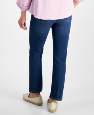 Petite High-Rise Natural Straight-Leg Jeans, Petite & Petite Short