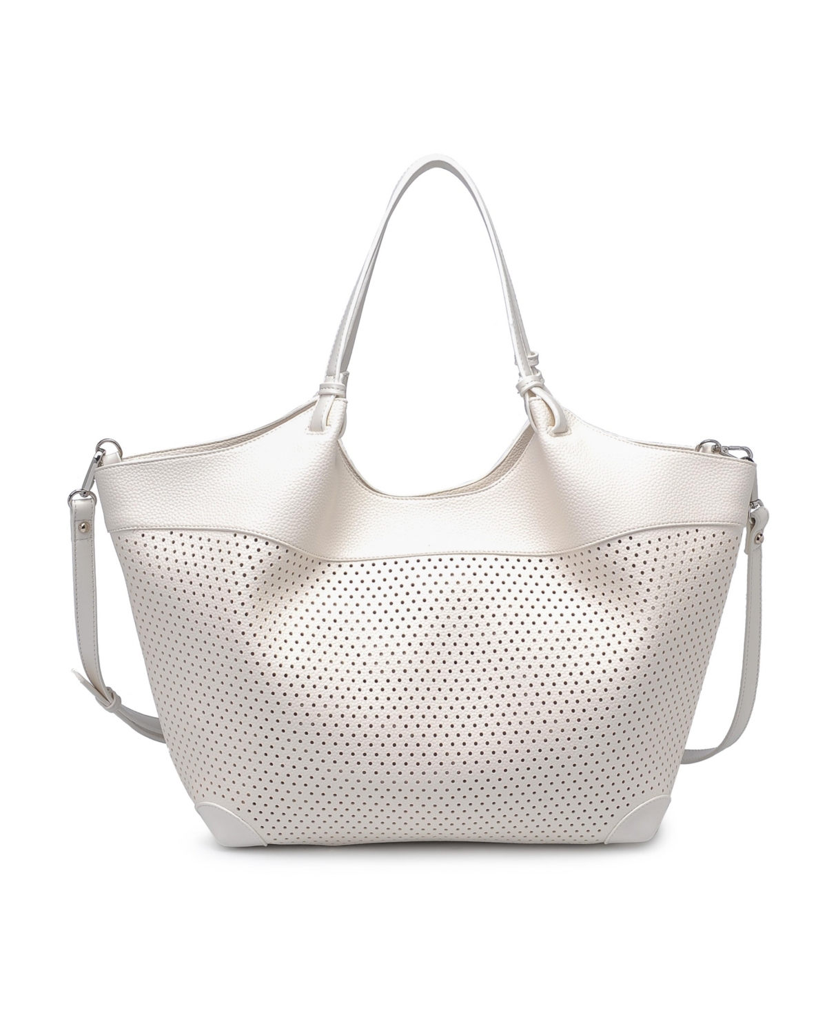 Urban Expressions Samantha Perforated Tote In White