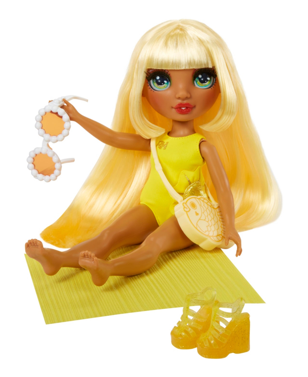 Shop Rainbow High Swim And Style Fashion Doll- Sunny In Multicolor