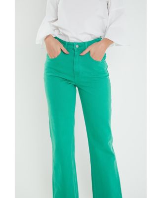 Women's Color Full Length Wide Leg Jean