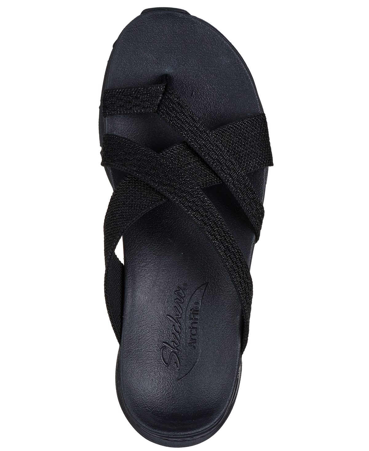 Shop Skechers Women's Cali Arch Fit Flip-flop Thong Sandals From Finish Line In Black