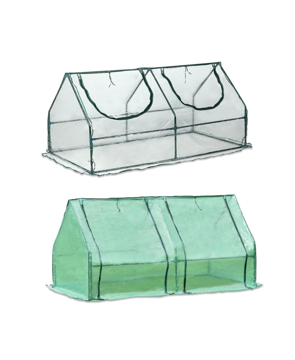 Double Cover 6ft.3ft.3ft. Mini Greenhouse Portable Greenhouse Two Zippered Doors - Green
