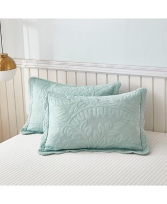 100% Cotton Embroidered Quilted Pillow Shams -Standard