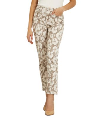 GUESS Women's Girly Floral-Print Skinny-Straight Jeans - Macy's