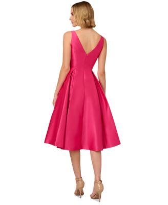 Women's Boat-Neck Fit & Flare Midi Dress
