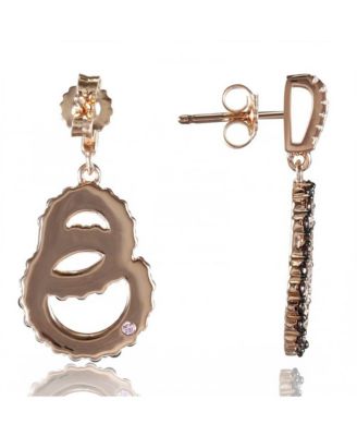 Suzy Levian Sterling Silver Cubic Zirconia Interlocked Double Loop Drop Earrings