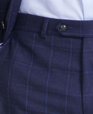 Men's Classic-Fit Wool-Blend Stretch Plaid Suit Separate Pants