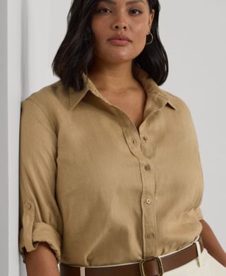 Plus Size Roll-Tab Shirt