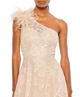 Women's Embellished One Shoulder A Line Gown