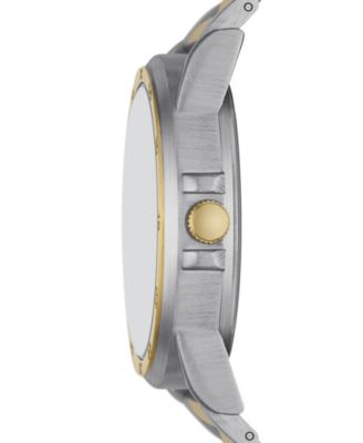 Men's Three Hand Two-Tone Alloy Watch 44mm Gift Set