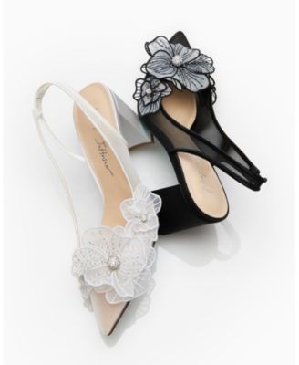 Women's Petra Flower Applique Slingback Pumps