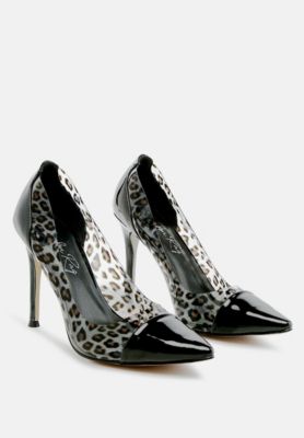 Women's Candace Clear Patent Faux Leather Detail Pumps