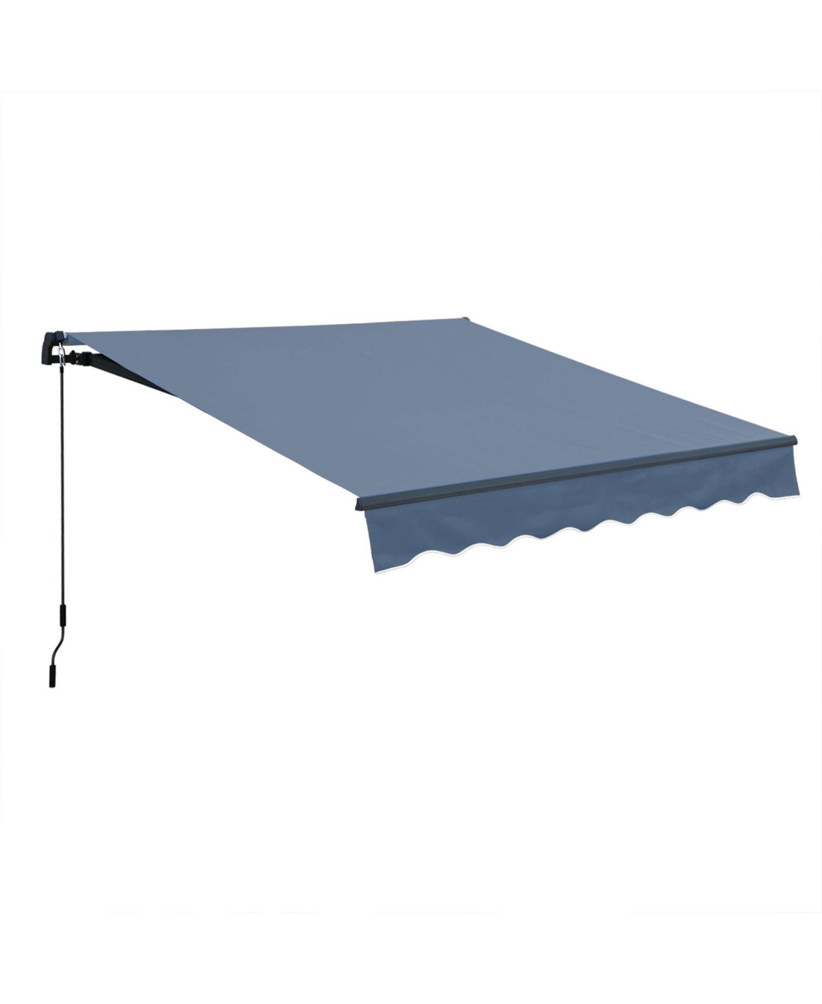 10' x 8' x 5' Retractable Window Awning Sunshade Shelter, Polyester Fabric, with Retractable Brackets and Two Wall Bases, fit for Yard, Patio,